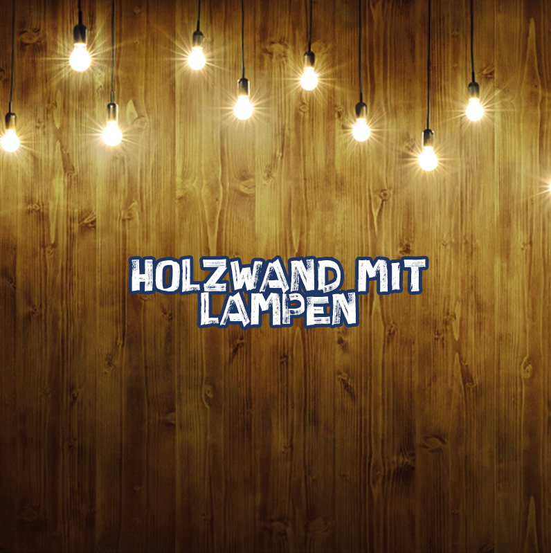 Holzwand mit Lampen